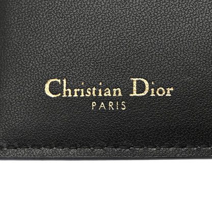 Christian Dior Grained Calfskin Supple Cannage Caro Dahlia Wallet Black 6 of 9