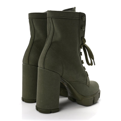 Prada Washed Denim Lace Up 110mm Ankle Boots 39 Militare 4 of 7