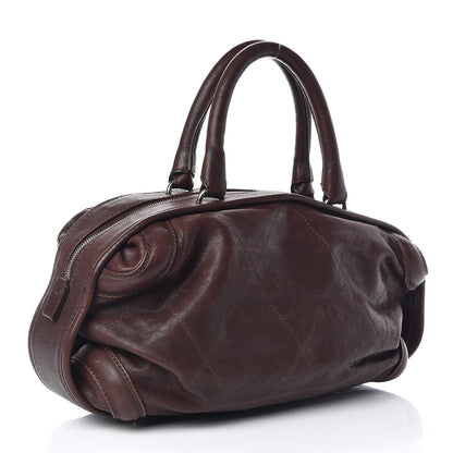 Chanel Calfskin Stitched Outdoor Ligne Bowler Brown 3 of 9