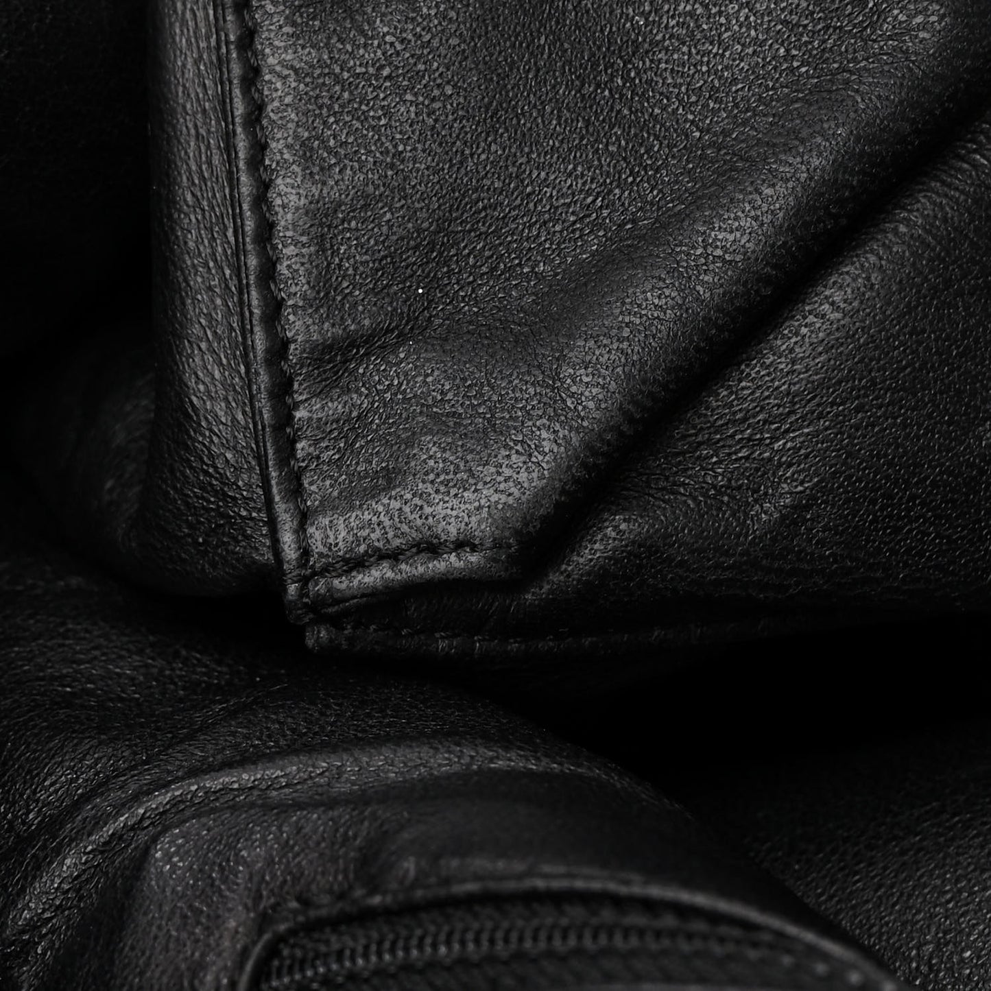 Glazed Calfskin Modern Chain Tote Black
