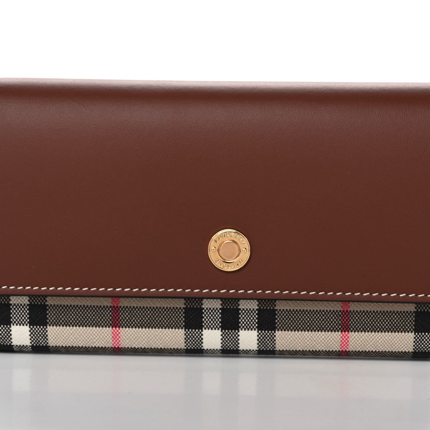 Vintage Check Grain Calfskin Halton Wallet Tan