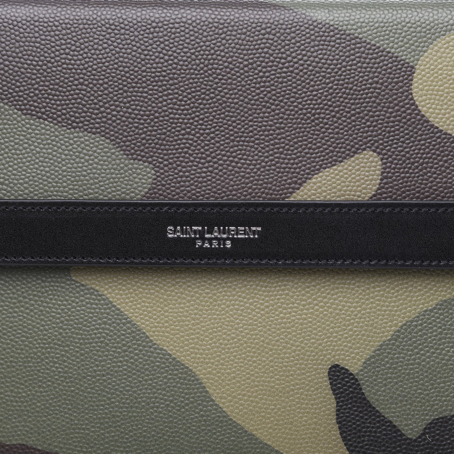 Saint Laurent Grain De Poudre Camouflage Pouch Kaki Black 7 of 9