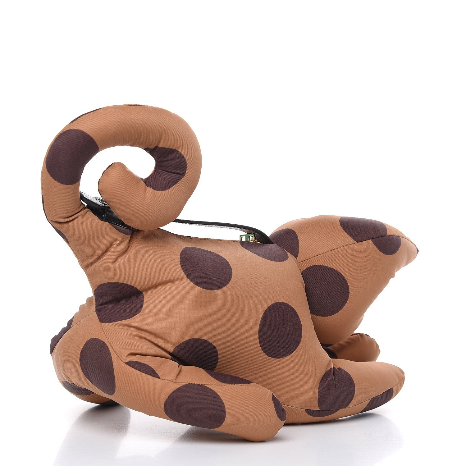 Loewe Nylon Polka Dot Print Cat Clutch Brown 3 of 9