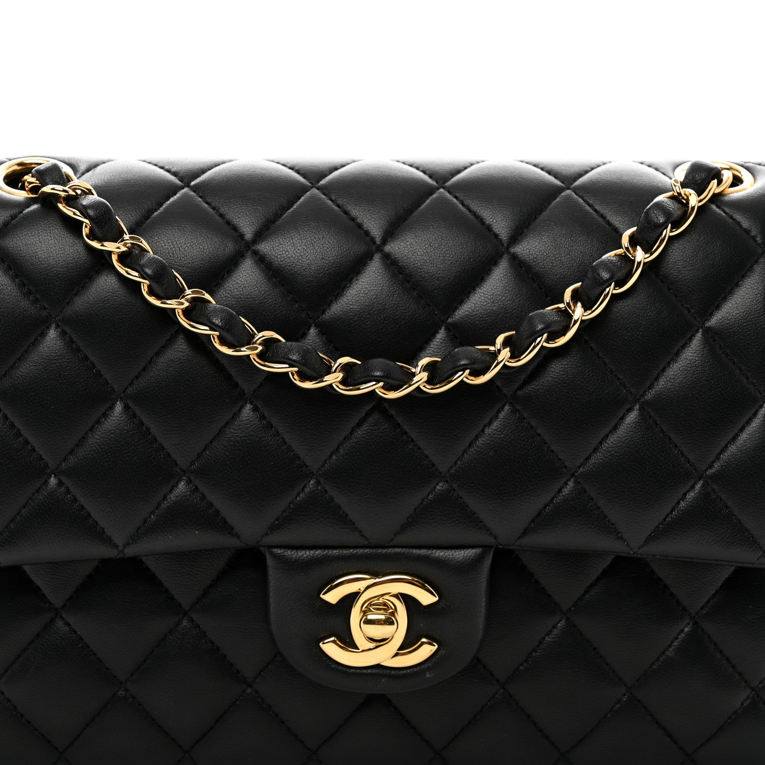Chanel Lambskin Quilted Medium Double Flap Black 5 of 12