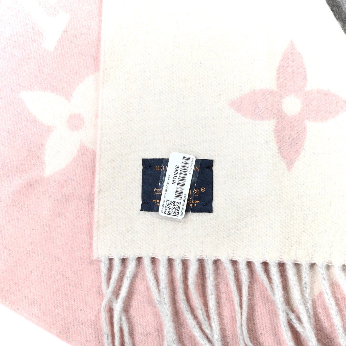Cashmere Monogram Reykjavik Scarf Bleu Rose