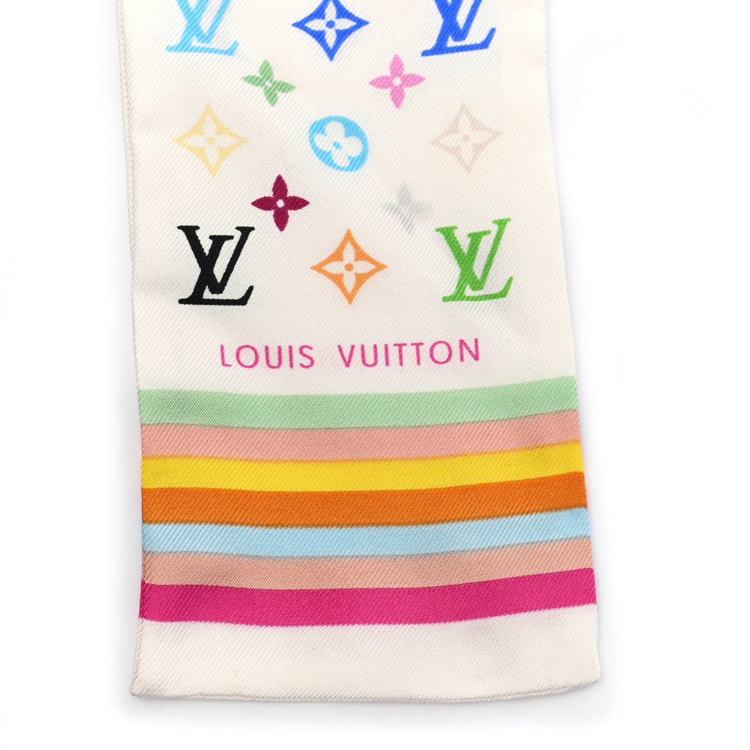 Louis Vuitton Silk Monogram Multicolor Bandeau White 3 of 3
