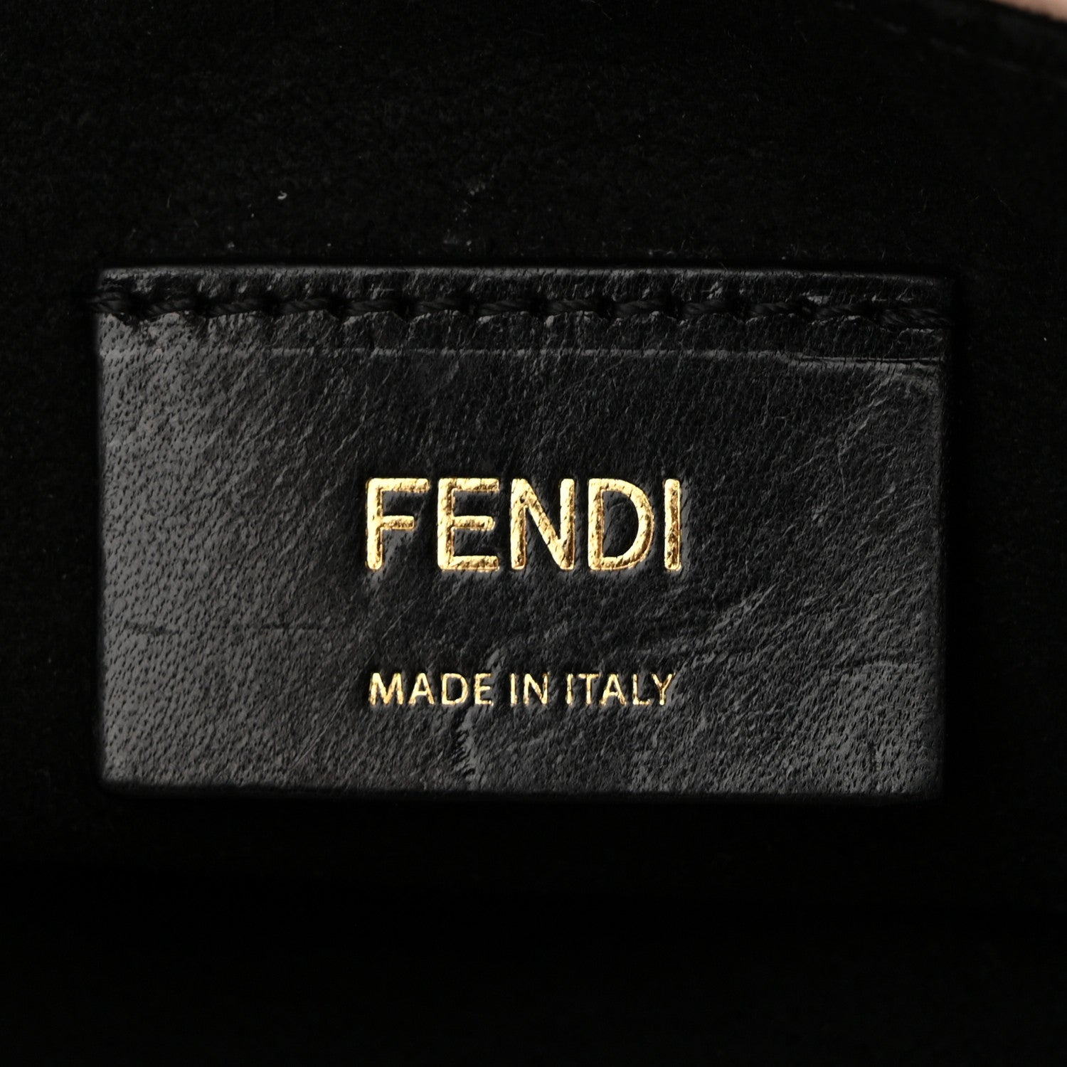 Fendi Soft Nappa Logo Small Drawstring Pouch Bag Rosa Quarzo Black 6 of 12