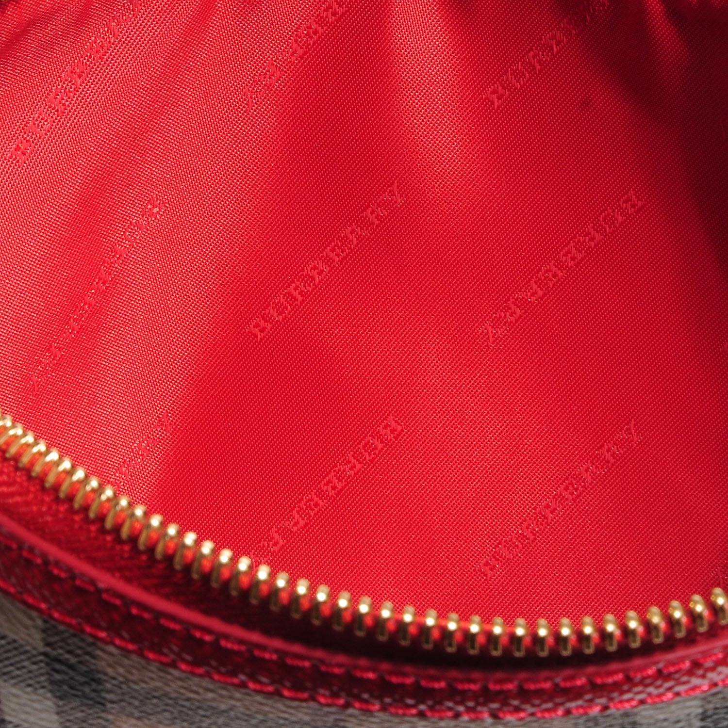 Burberry Haymarket Check Small Peyton Crossbody Clutch Bag Coral Red 12 of 14
