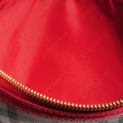 Burberry Haymarket Check Small Peyton Crossbody Clutch Bag Coral Red 12 of 14