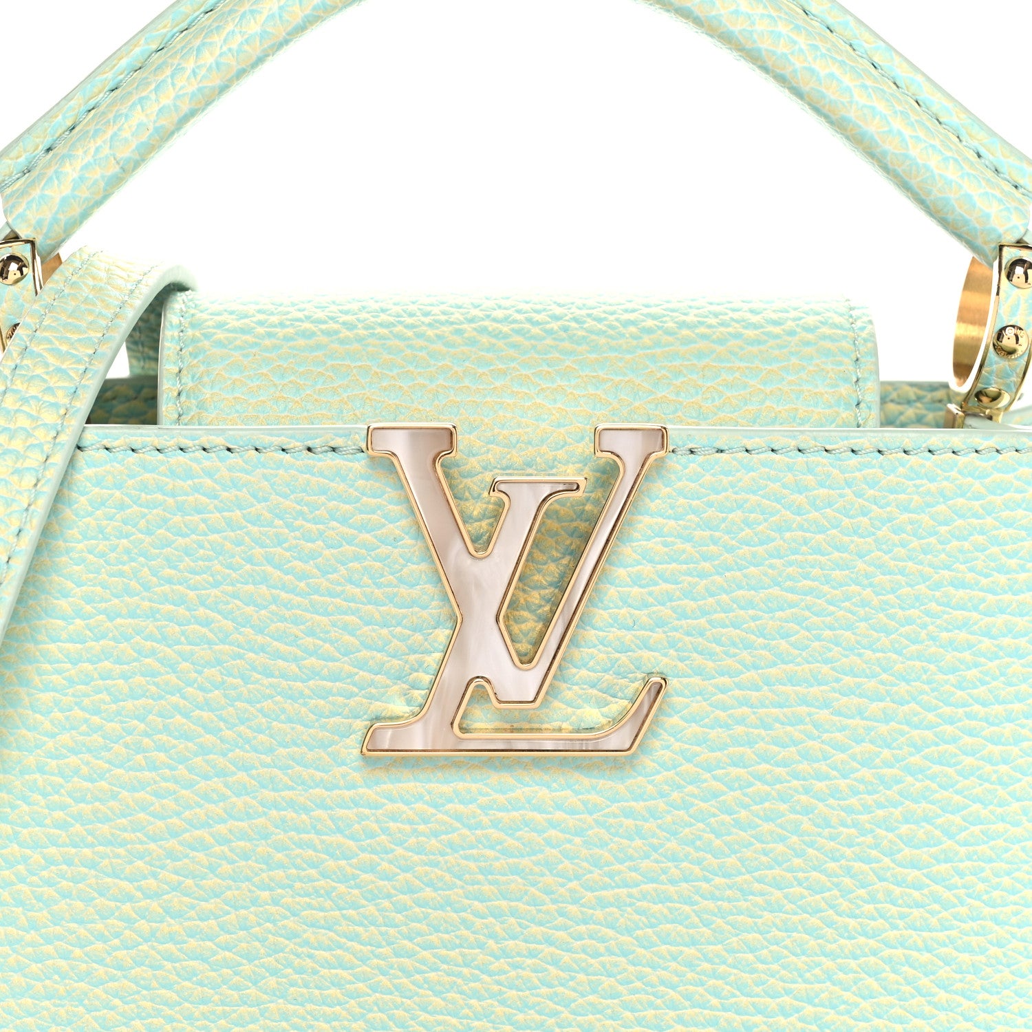 Louis Vuitton Taurillon Summer Stardust Mini Capucines Vert D'eau 10 of 13