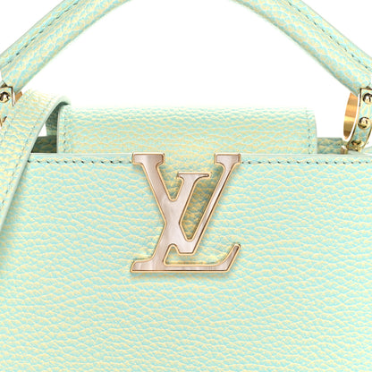 Louis Vuitton Taurillon Summer Stardust Mini Capucines Vert D'eau 10 of 13