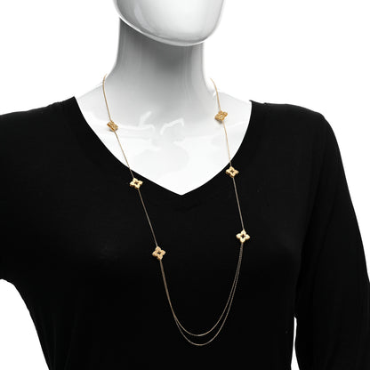 Roberto Coin 18K Yellow Gold Diamond Petite Venetian Princess Flower Long Station Necklace 2 of 4
