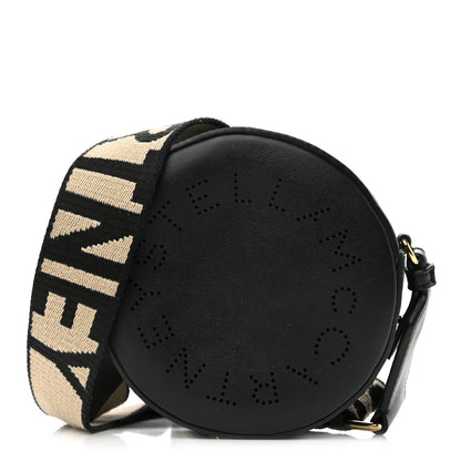 Stella McCartney Eco Alter Nappa Perforated Round Logo Crossbody Black 1 of 16