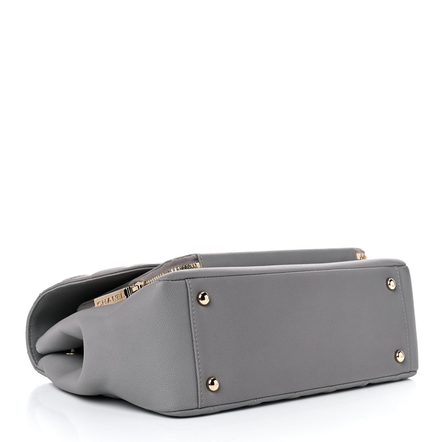 Caviar Quilted Large Business Affinity Flap Grey