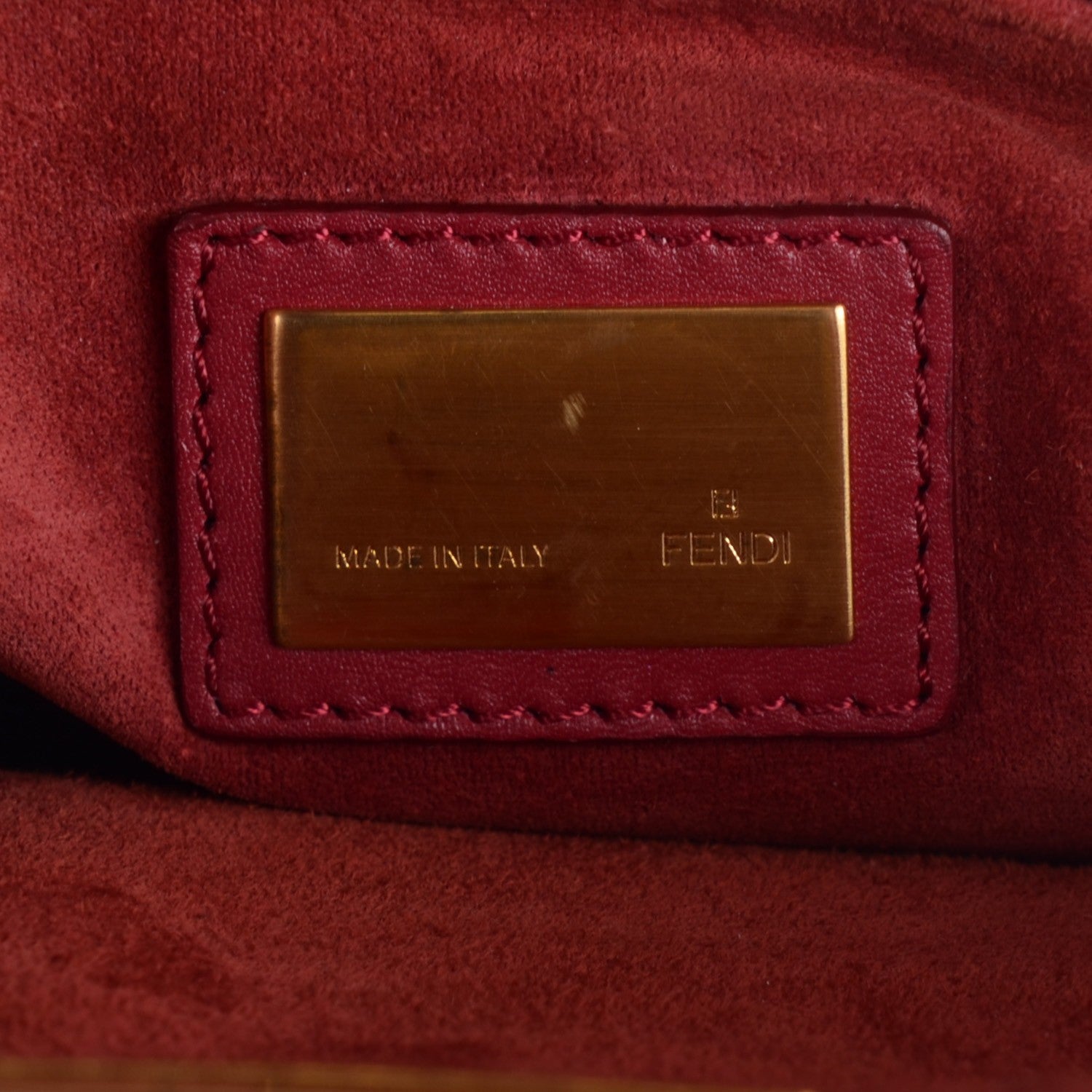 Fendi Vitello Suede Medium Peekaboo Iconic Satchel Rubino Peonia 15 of 16