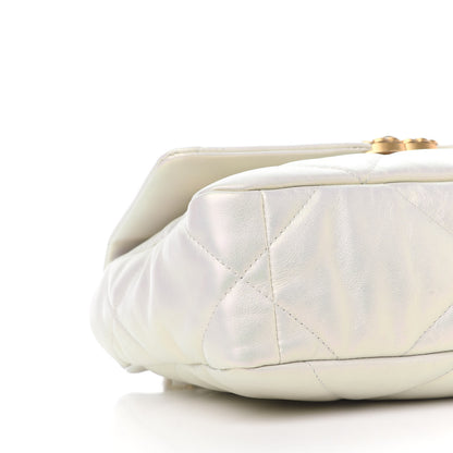 Chanel Iridescent Calfskin Quilted Medium Chanel 19 Flap White 8 of 9