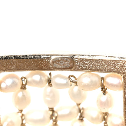 Chanel Crystal Pearl CC Cuff Bracelet Gold 5 of 5