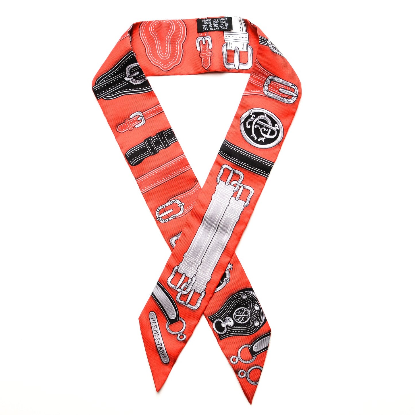 Silk Harnais Des Presidents Twilly Rouge Noir Gris