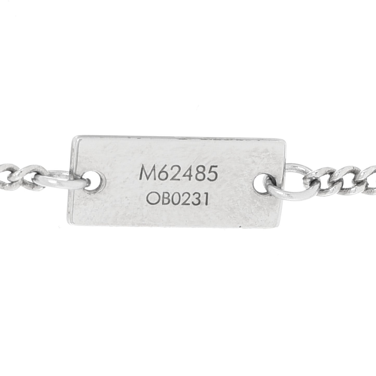 Zamac Palladium Monogram Charms Necklace Silver