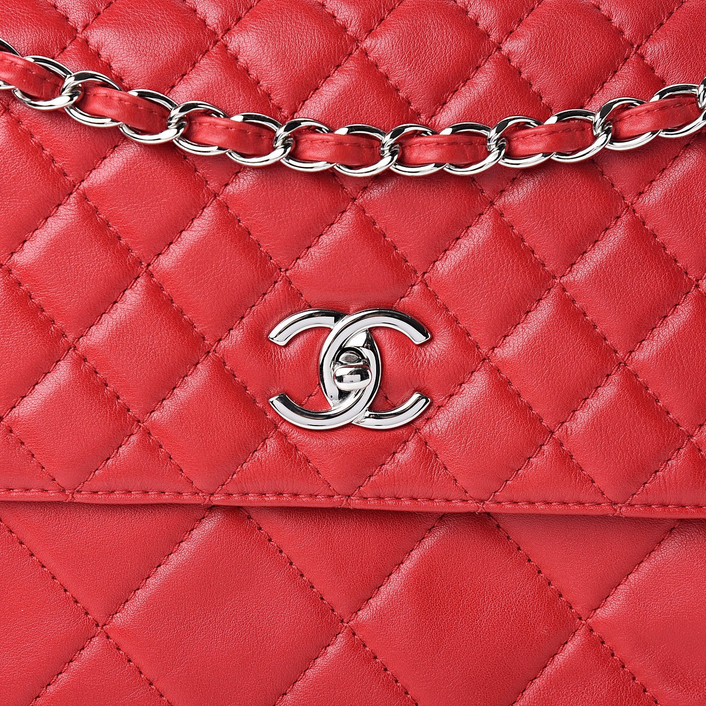 Calfskin Quilted In The Business Flap Red