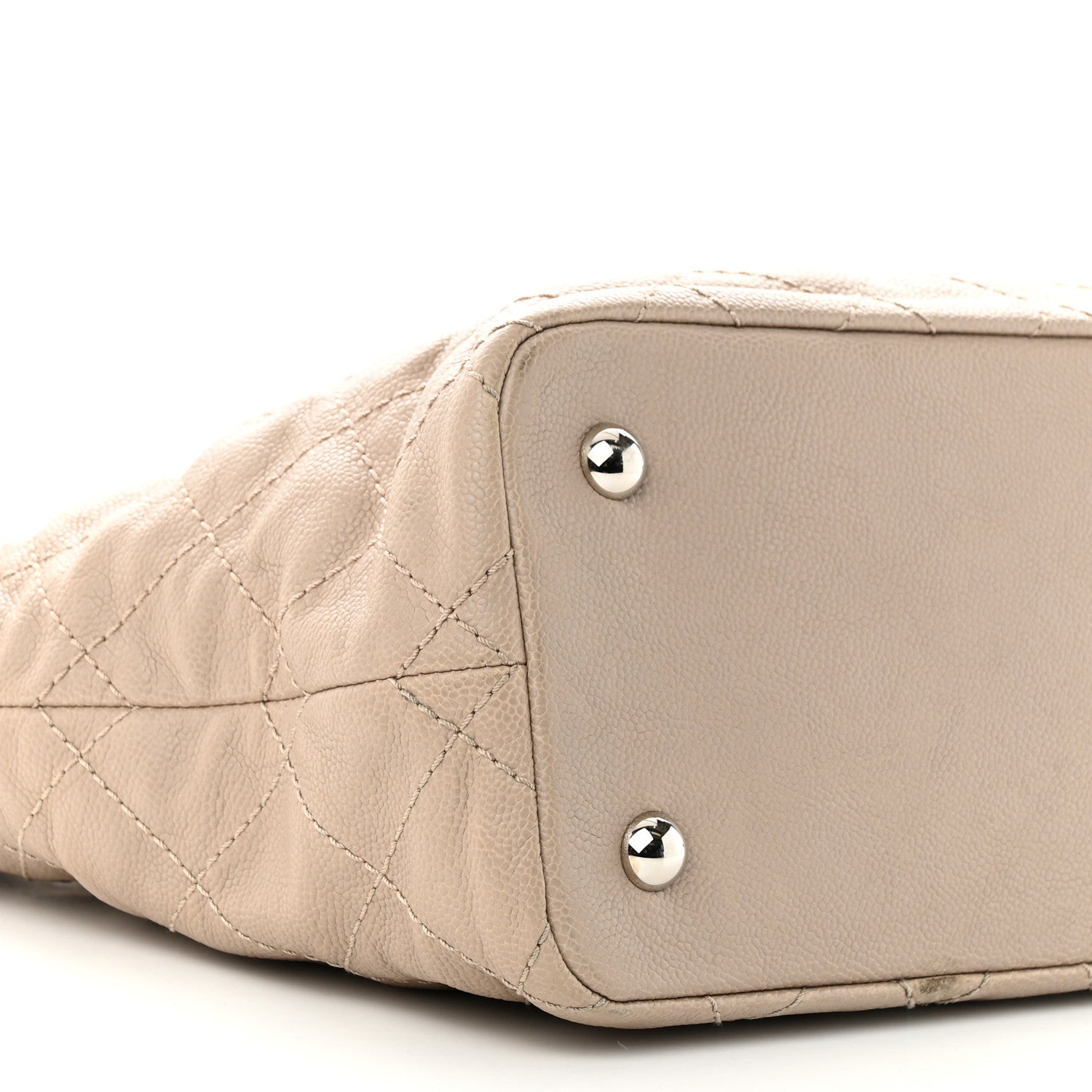 Chanel Grained Calfskin Quilted Small Daily Shopping Tote Beige 10 of 13