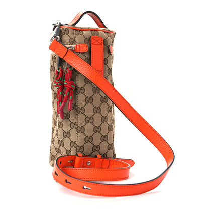 Gucci X THE NORTH FACE Monogram Textured Dollar Calfskin Barrel Shoulder Bag Beige Ebony Mystic White Deep Orange 3 of 9