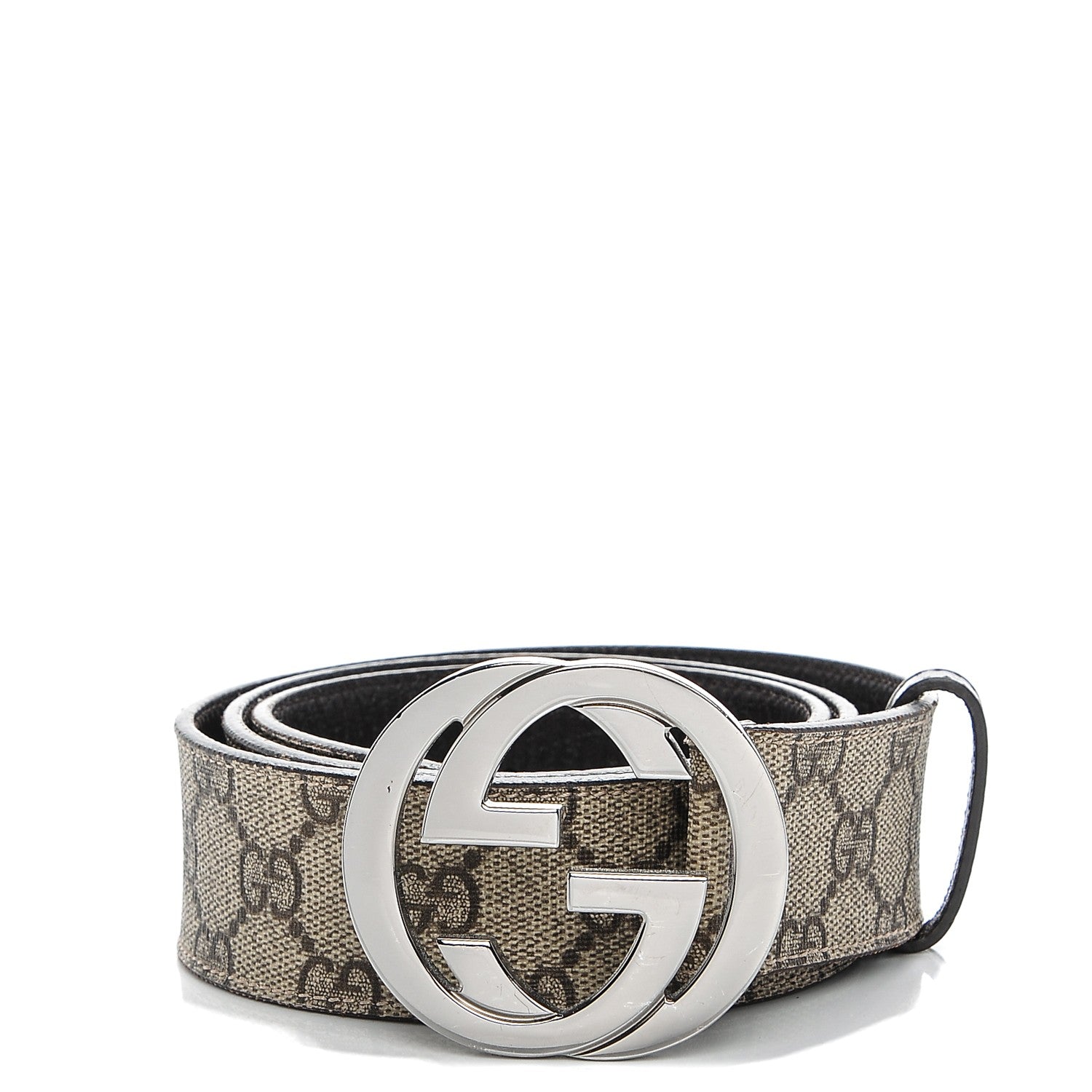 Gucci GG Plus Monogram Interlocking G Belt 85 34 Dark Brown 1 of 5