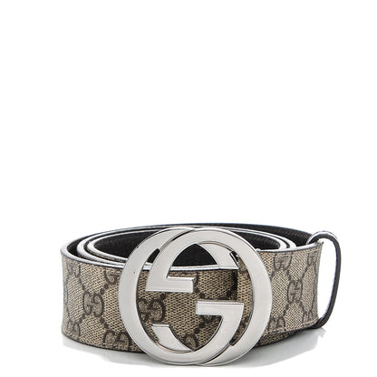 Gucci GG Plus Monogram Interlocking G Belt 85 34 Dark Brown 1 of 5