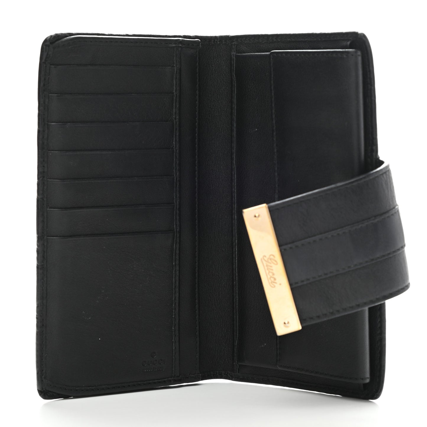 Guccissima Ladies Web Long Wallet Black