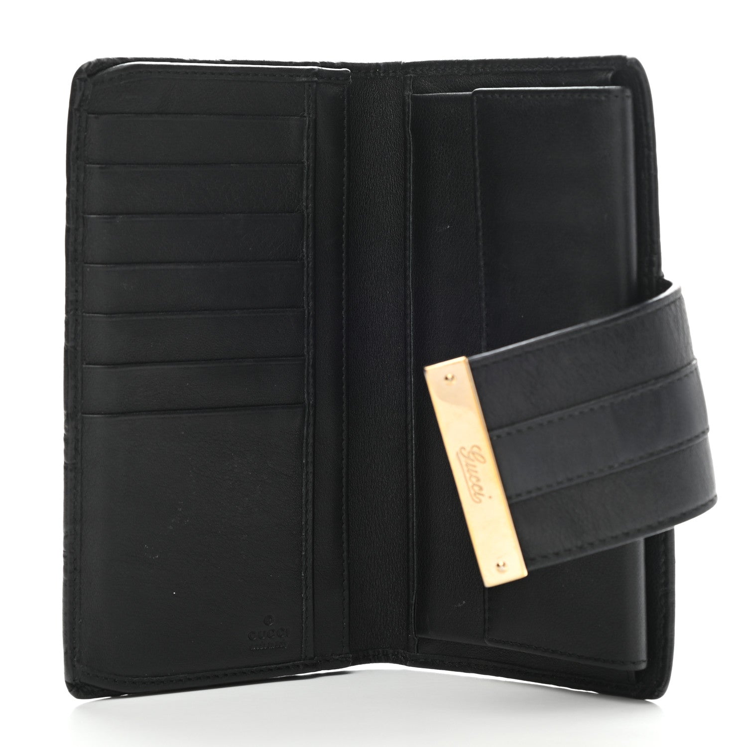 Gucci Guccissima Ladies Web Long Wallet Black 5 of 15