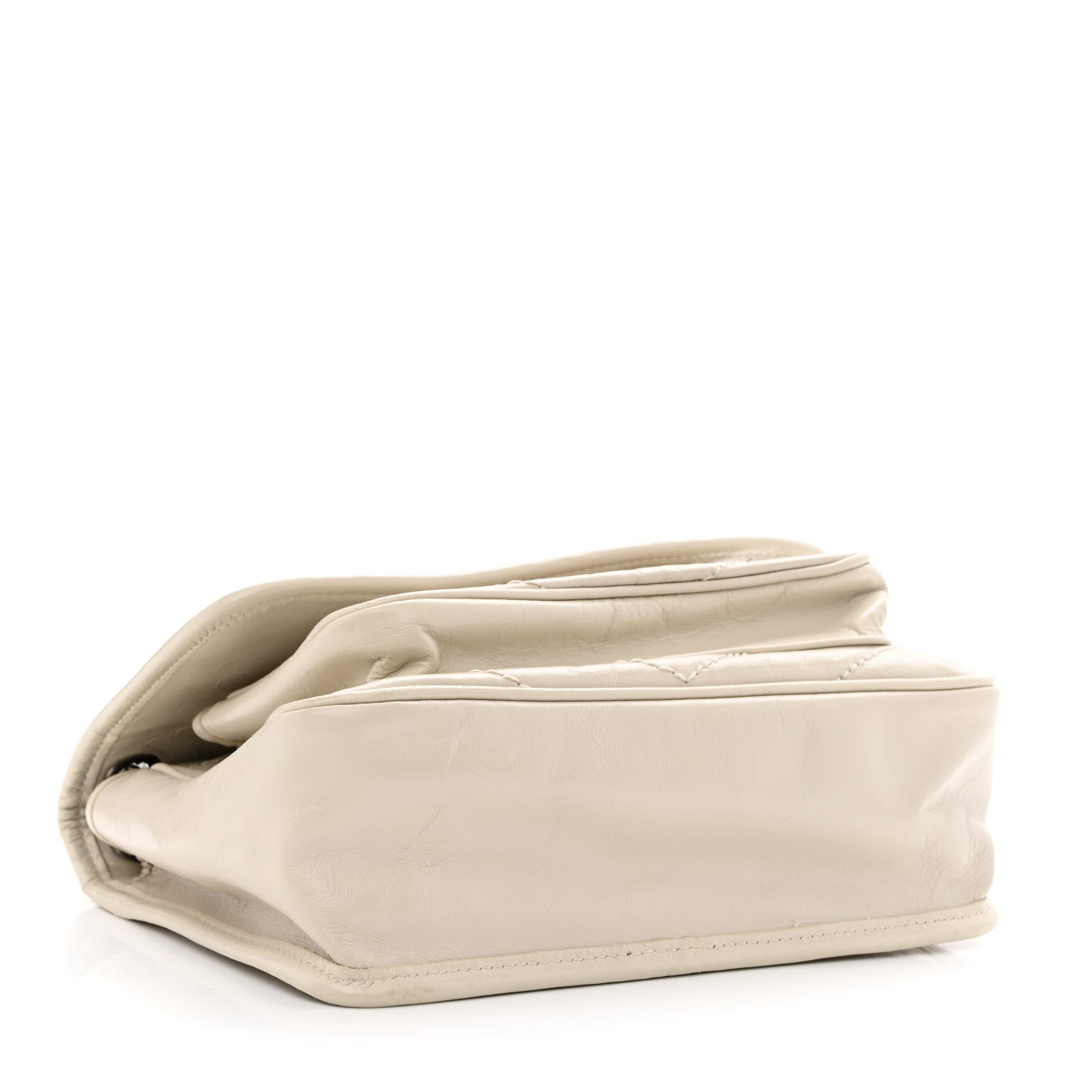 Saint Laurent Crinkled Calfskin Matelasse Monogram Baby Niki Chain Satchel Ivory 4 of 10