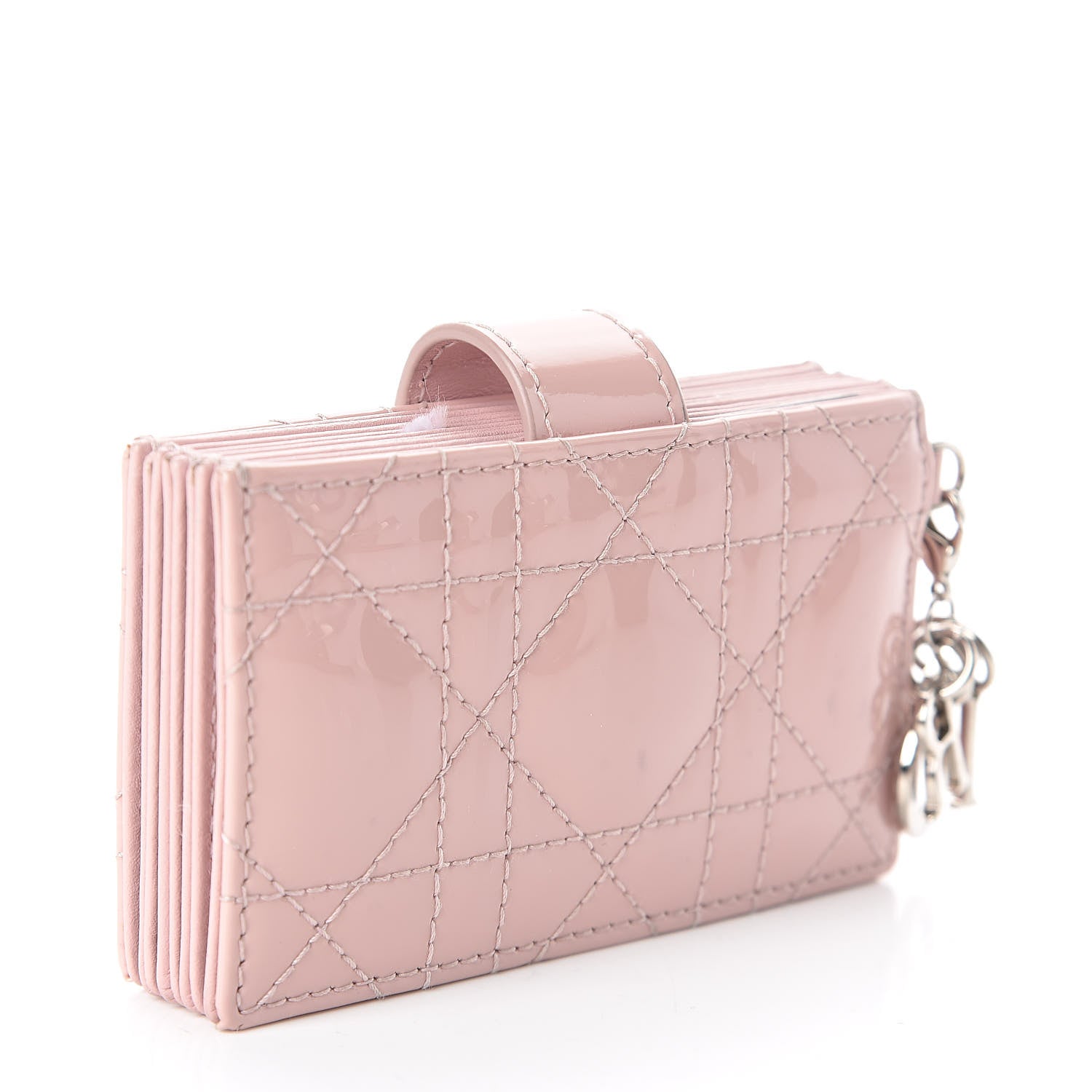Christian Dior Patent Cannage Lady Dior 5-Gusset Card Holder Rose Clair 3 of 7