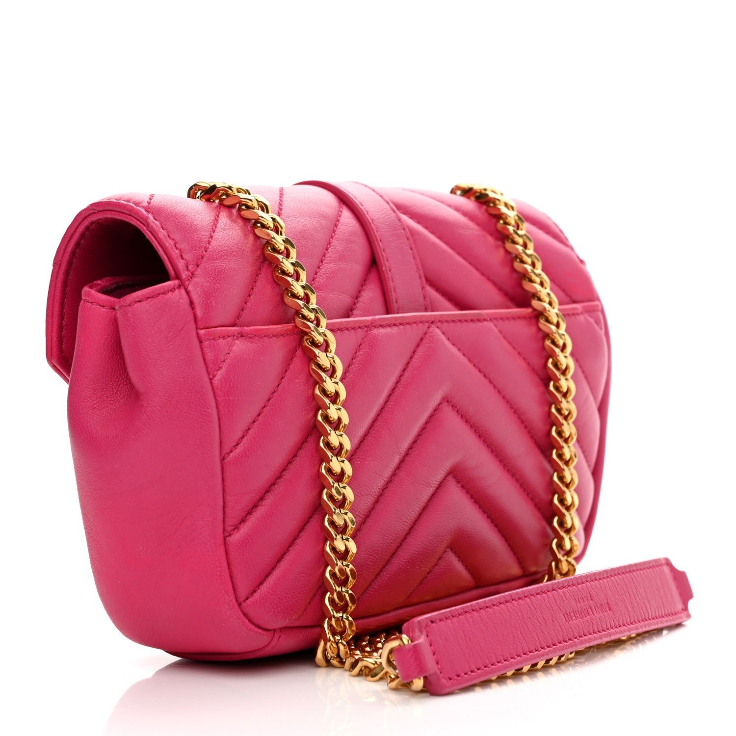 Saint Laurent Calfskin Matelasse Chevron Classic Monogram Baby Chain Bag Fuchsia 2 of 12