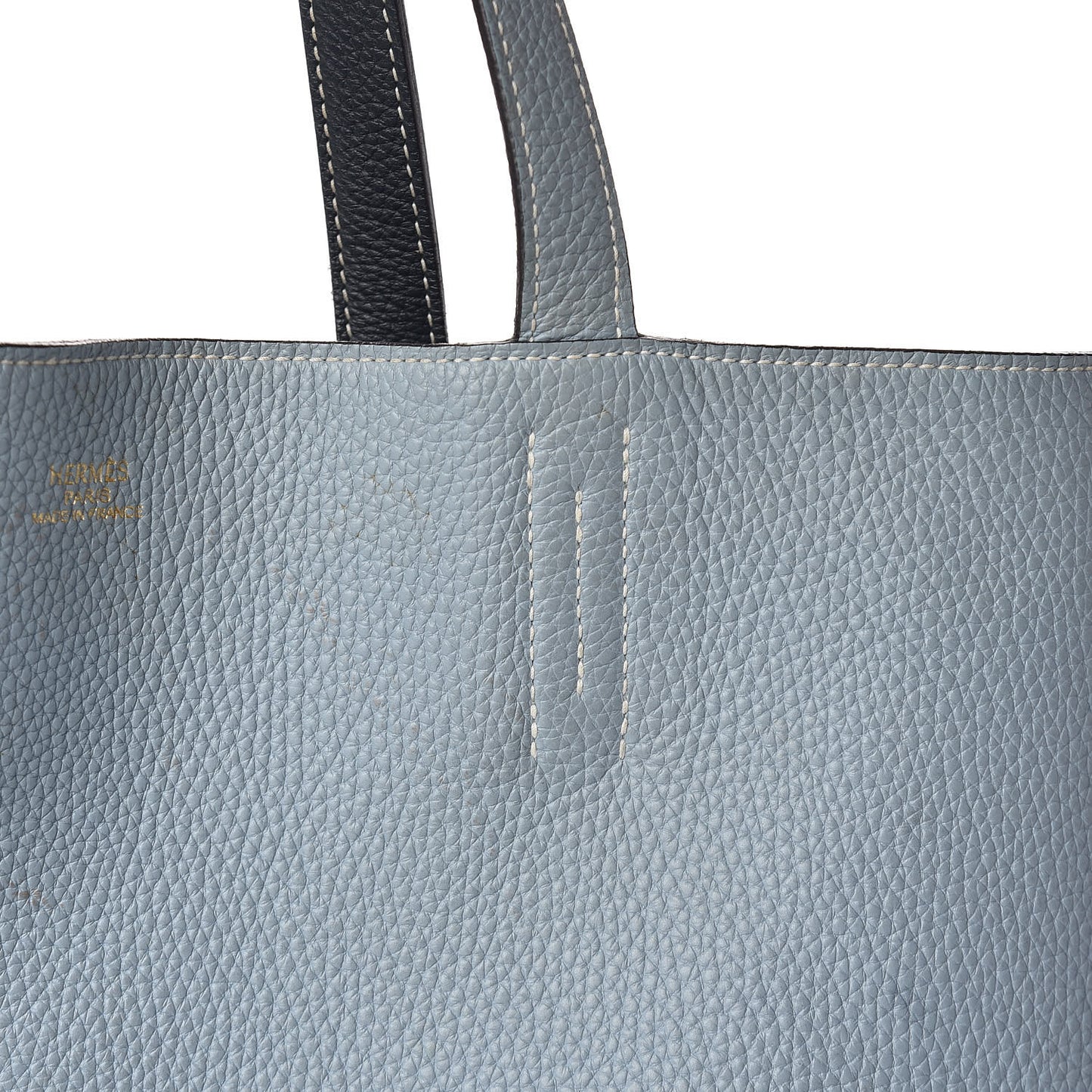 Taurillon Clemence Double Sens 36 Reversible Tote Bleu Lin Bleu Obscur