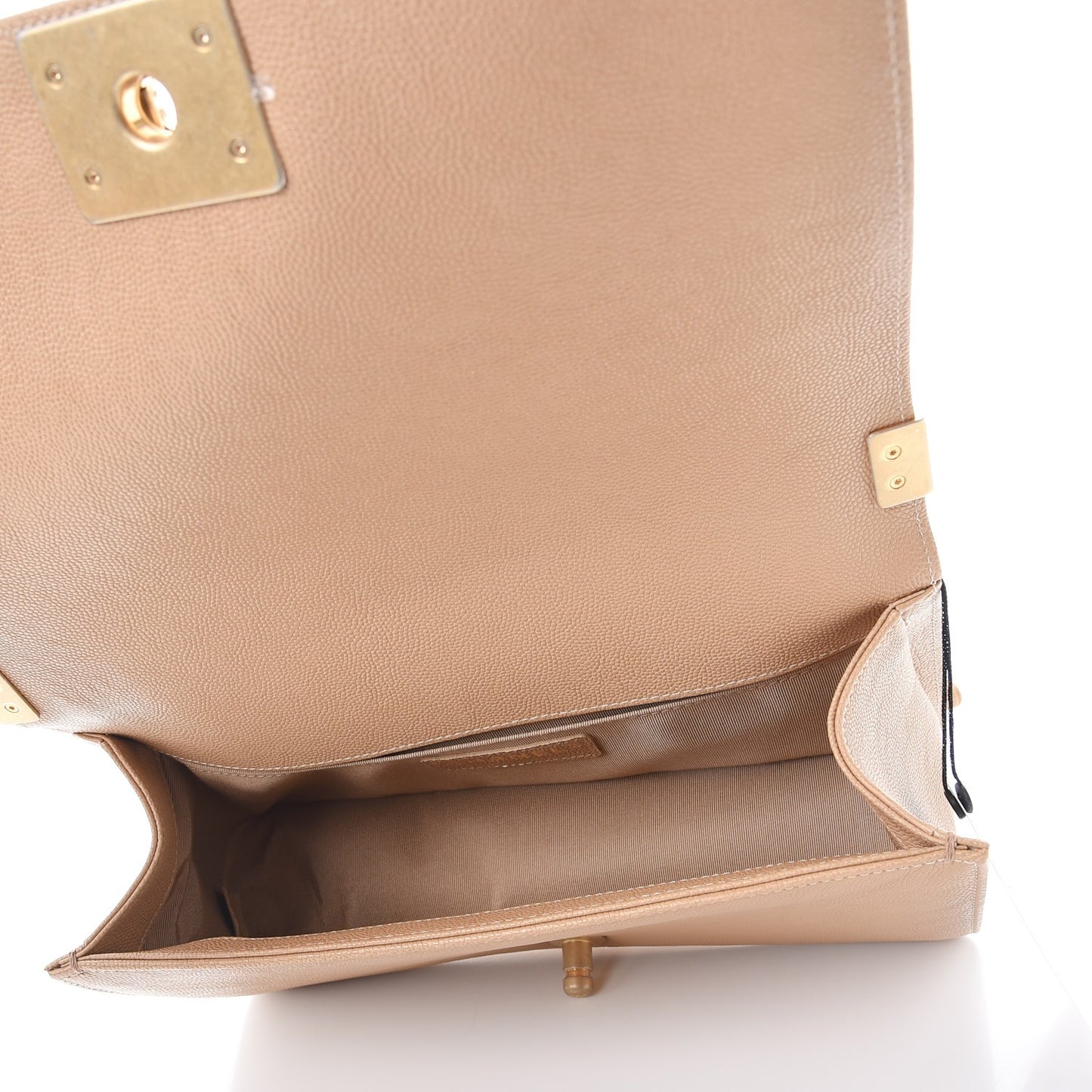 Caviar Quilted Medium Boy Flap Beige