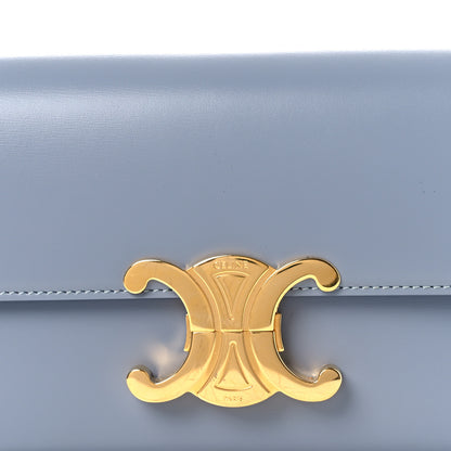 Celine Shiny Calfskin Triomphe Shoulder Bag California Blue 9 of 13