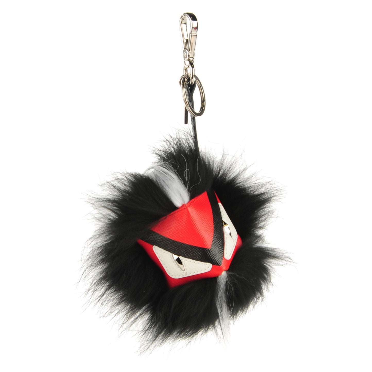 Vitello Elite Fox Goat Fur Igor Monster Bag Bug Cube Charm Rosso Black White
