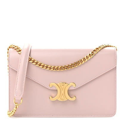 Celine Shiny Calfskin Triomphe Margo Wallet on Chain Vintage Pink 1 of 10