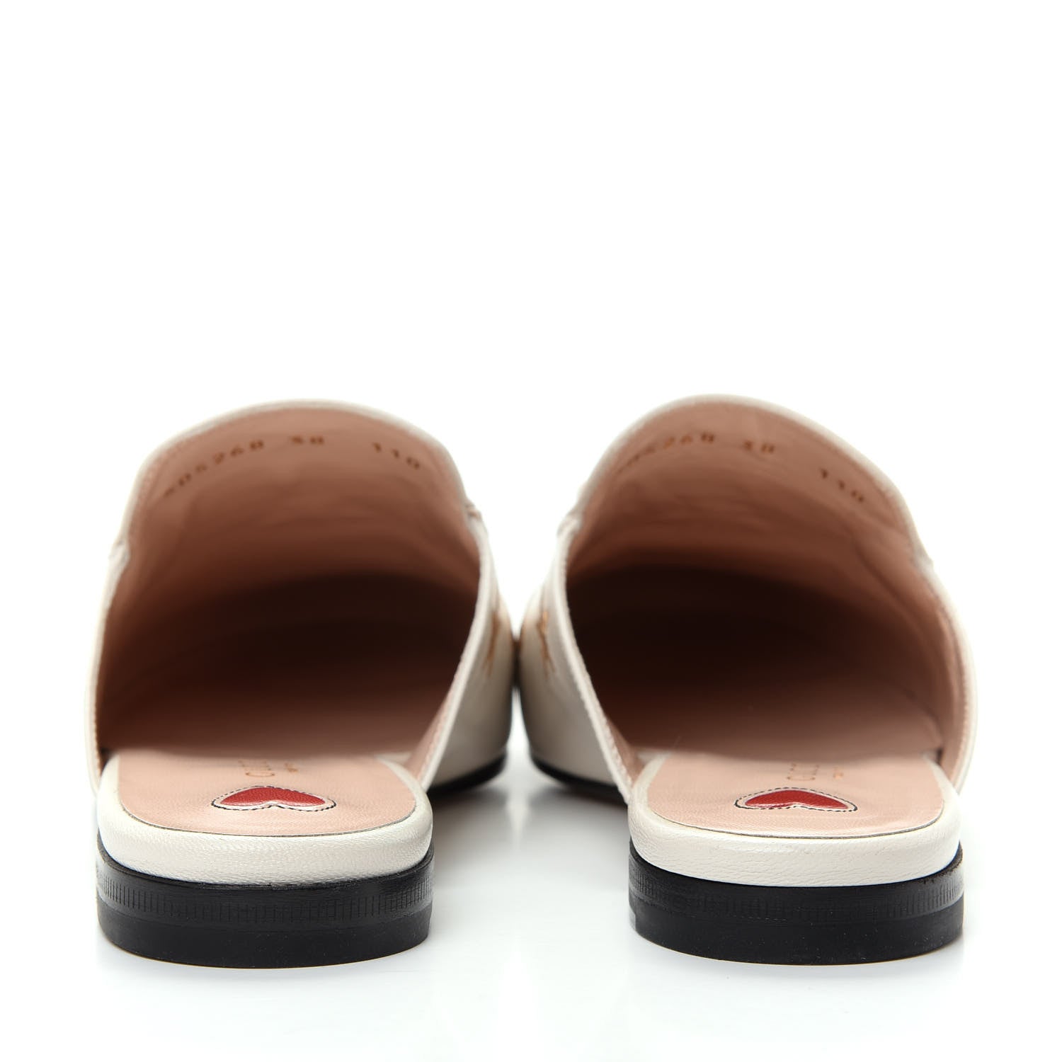 Gucci Goatskin Bee Star Embroidered Womens Princetown Slippers 38 Mystic White 7 of 11