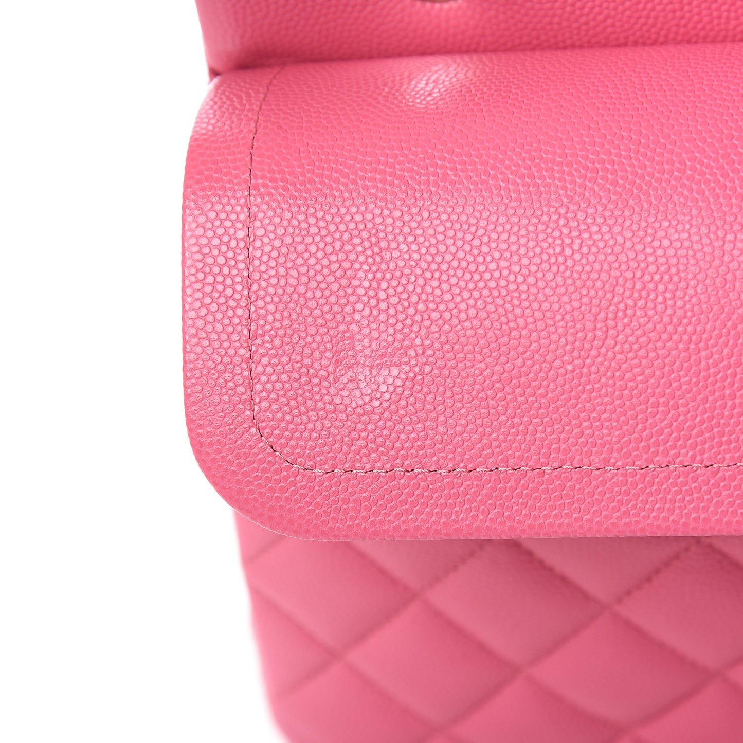Caviar Quilted Medium Double Flap Pink