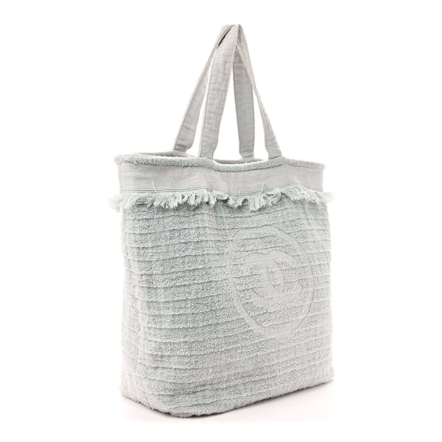 Terry Cotton CC Beach Tote Towel Set Light Grey