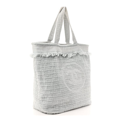 Chanel Terry Cotton CC Beach Tote Towel Set Light Grey 4 of 10