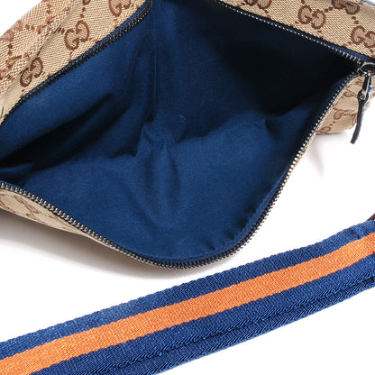 Gucci GG Monogram Web Double Pocket Belt Bag Blue 5 of 8