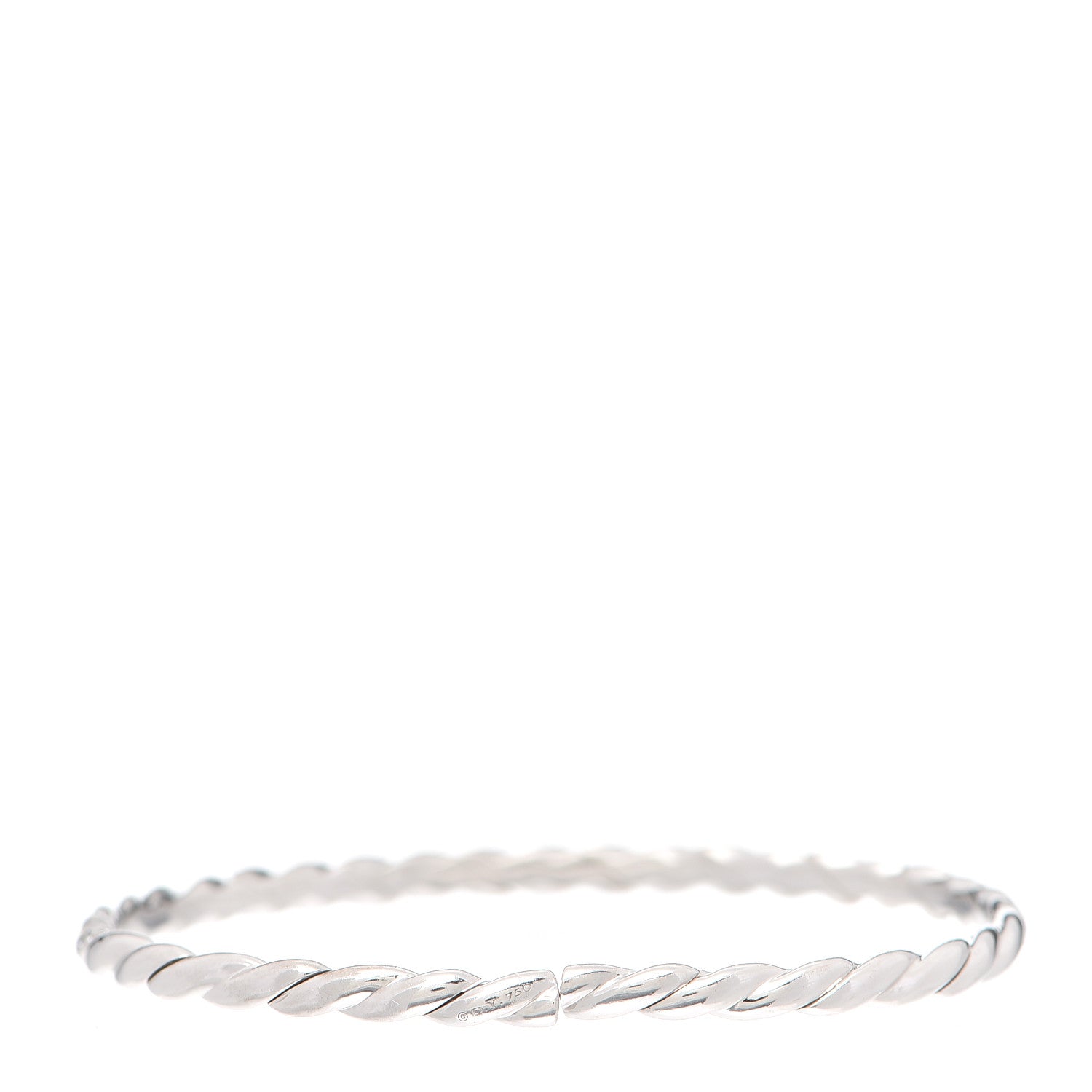David Yurman 18K White Gold Diamond 3.5mm Paveflex Single Row Bracelet 3 of 4