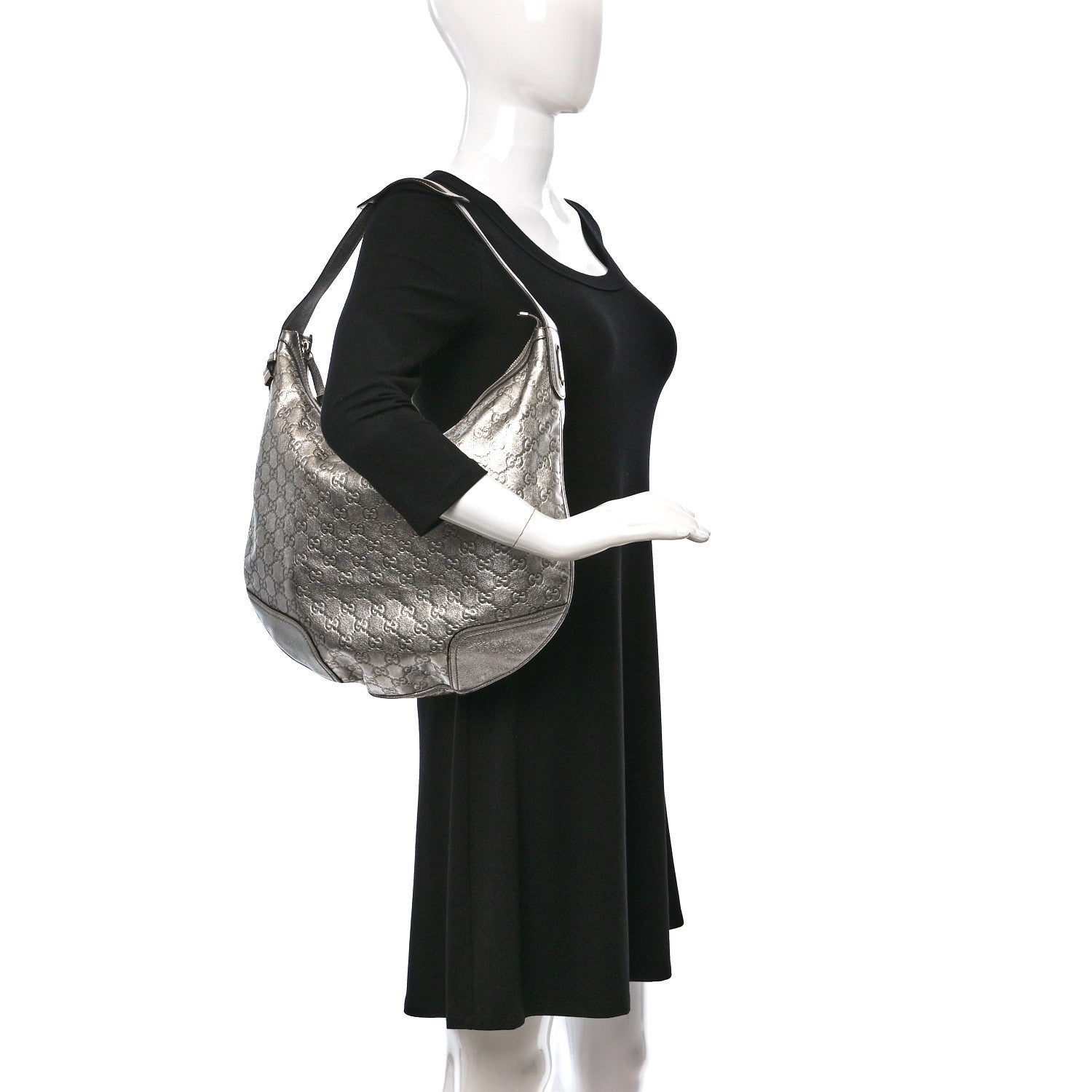 Gucci Metallic Guccissima Large Princy Hobo Silver 2 of 15