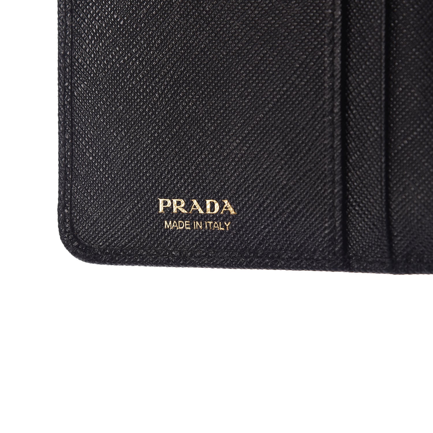 Prada Saffiano Metal Compact Wallet Black 7 of 8