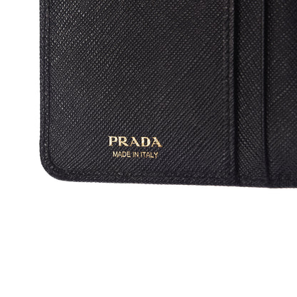 Prada Saffiano Metal Compact Wallet Black 7 of 8