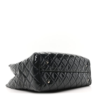 Chanel Patent Quilted Large Coco Shine Shopping Tote Navy 4 of 10