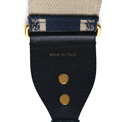 Christian Dior Canvas Embroidered Shoulder Strap Blue 3 of 4