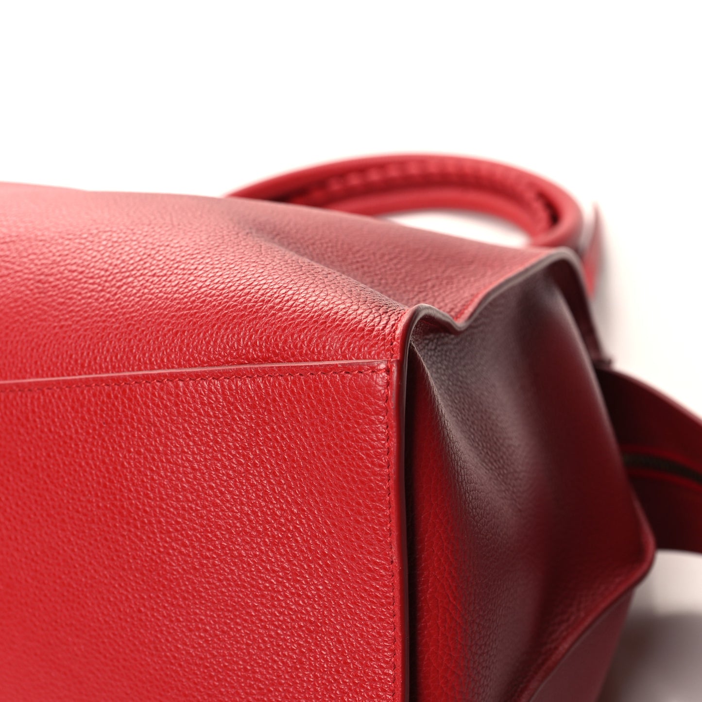 Grained Calfskin Neo Classic Gold Hardware Large Top Handle Bag Medium Red